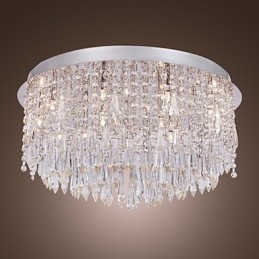 Modern Contemporary Crystal Chrome Flush Mount
