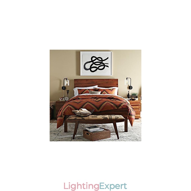 Modern Wall Light with Glass Drum Shade