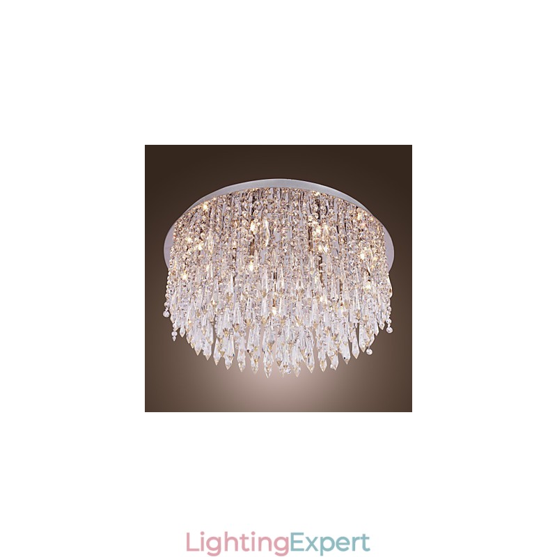 Modern Contemporary Crystal Chrome Flush Mount