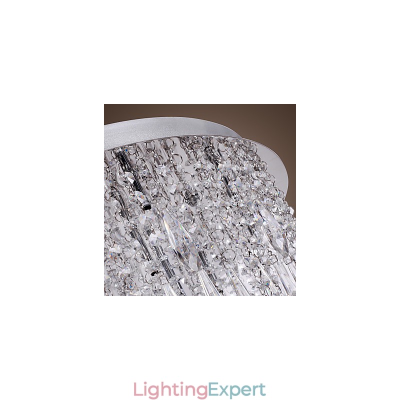 Modern Contemporary Crystal Chrome Flush Mount