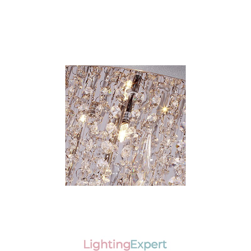 Modern Contemporary Crystal Chrome Flush Mount