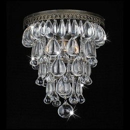 Antique Green Wall Lights with Crystal Beaded Pendants