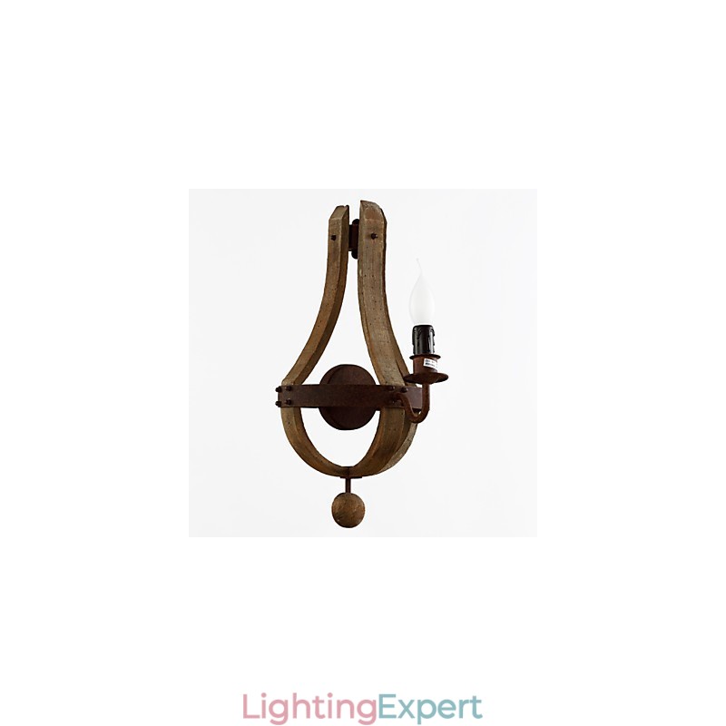 Mini Style Wall Sconces Rustic Lodge Wood Bamboo