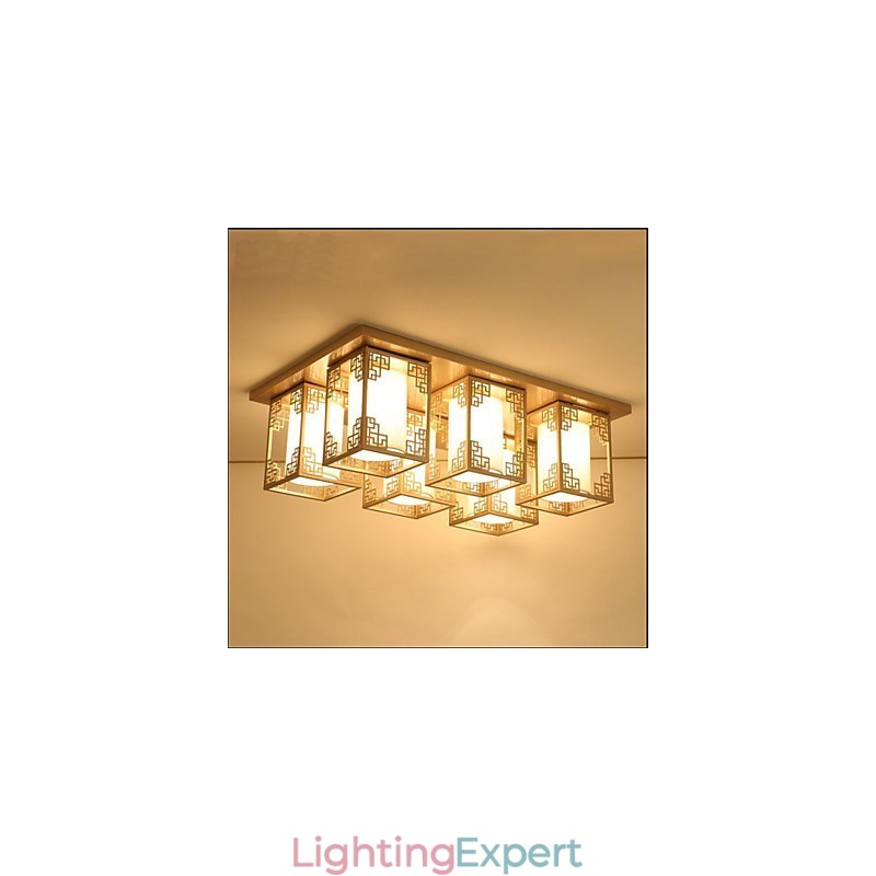 A Chinese Style Lamps Iron Ceiling Lighting Atmosphere