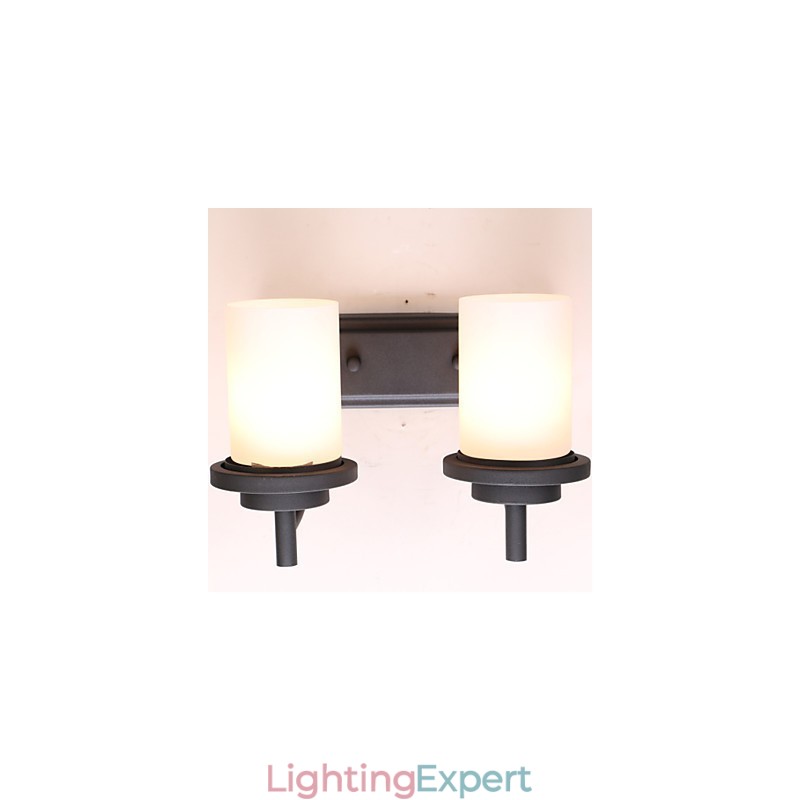 2*Retro Iron Classic Style Wall light in Painting Processing with Frosted glass