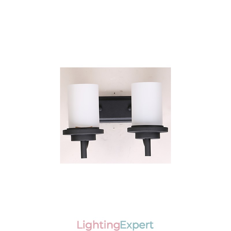 2*Retro Iron Classic Style Wall light in Painting Processing with Frosted glass