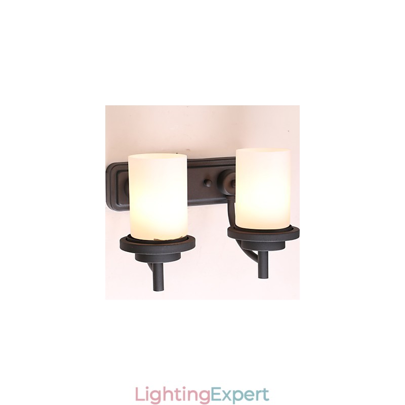 2*Retro Iron Classic Style Wall light in Painting Processing with Frosted glass