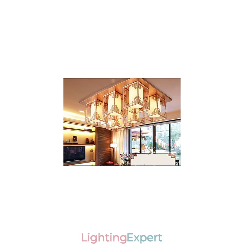 A Chinese Style Lamps Iron Ceiling Lighting Atmosphere