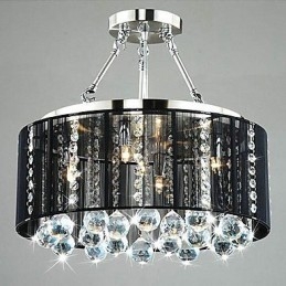 Traditional Classic Crystal Chrome Metal Flush Mount