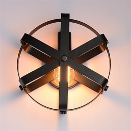 New Vintage Style Industrial Round Wall Sconce balcony Loft Entry Hallway Bedroom Wall Lamp