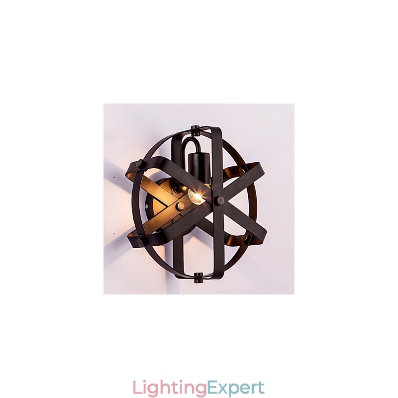 New Vintage Style Industrial Round Wall Sconce balcony Loft Entry Hallway Bedroom Wall Lamp