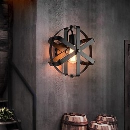 New Vintage Style Industrial Round Wall Sconce balcony Loft Entry Hallway Bedroom Wall Lamp