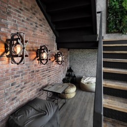 New Vintage Style Industrial Round Wall Sconce balcony Loft Entry Hallway Bedroom Wall Lamp