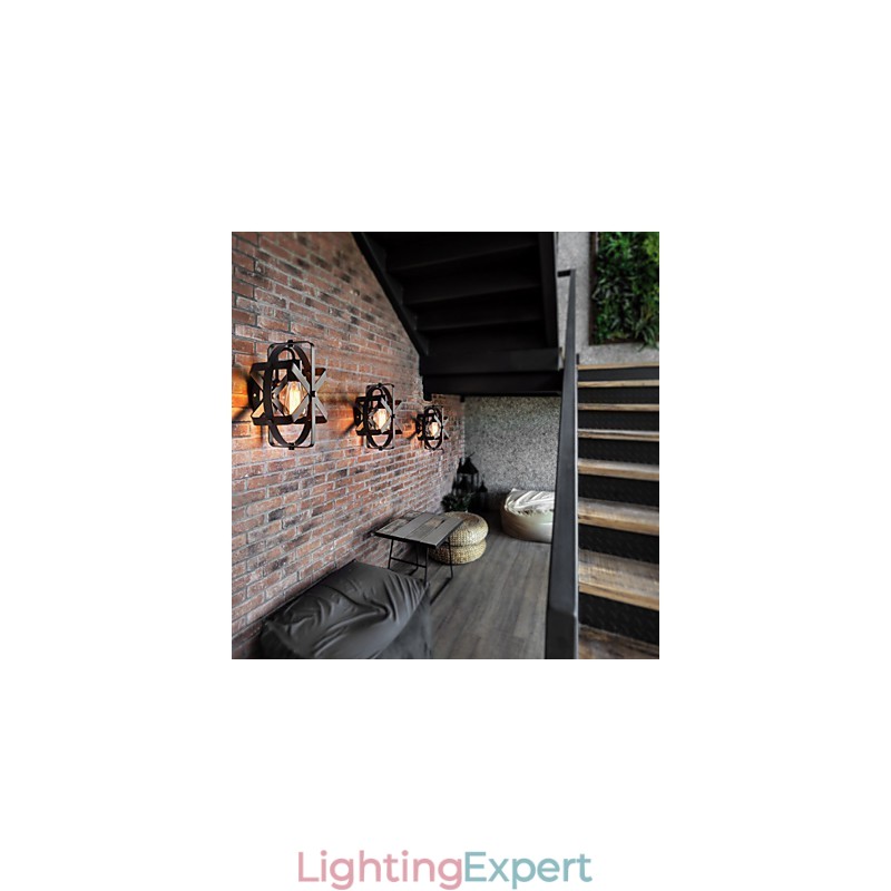 New Vintage Style Industrial Round Wall Sconce balcony Loft Entry Hallway Bedroom Wall Lamp