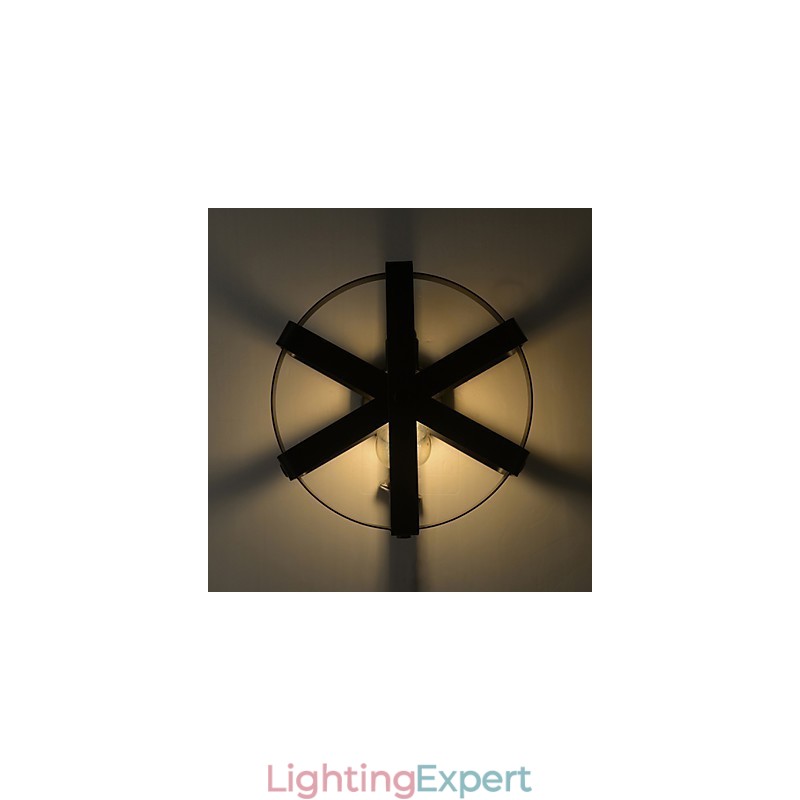 New Vintage Style Industrial Round Wall Sconce balcony Loft Entry Hallway Bedroom Wall Lamp