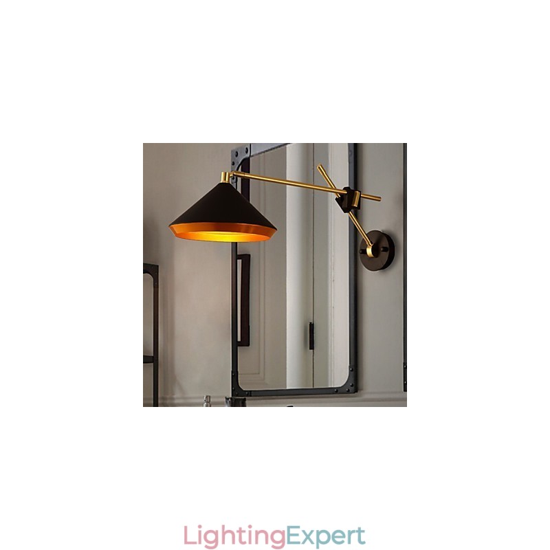 Rural Industrial Wind Restoring Ancient Ways Wrought Iron Rocker Arm Folded Wall Lamp Lights