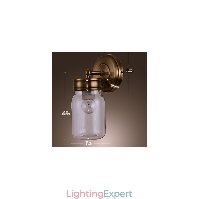 Rustic Wall Light In Bottle Shape