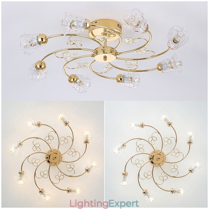 Artistic Aluminum Flush Mount Lights With Crystals