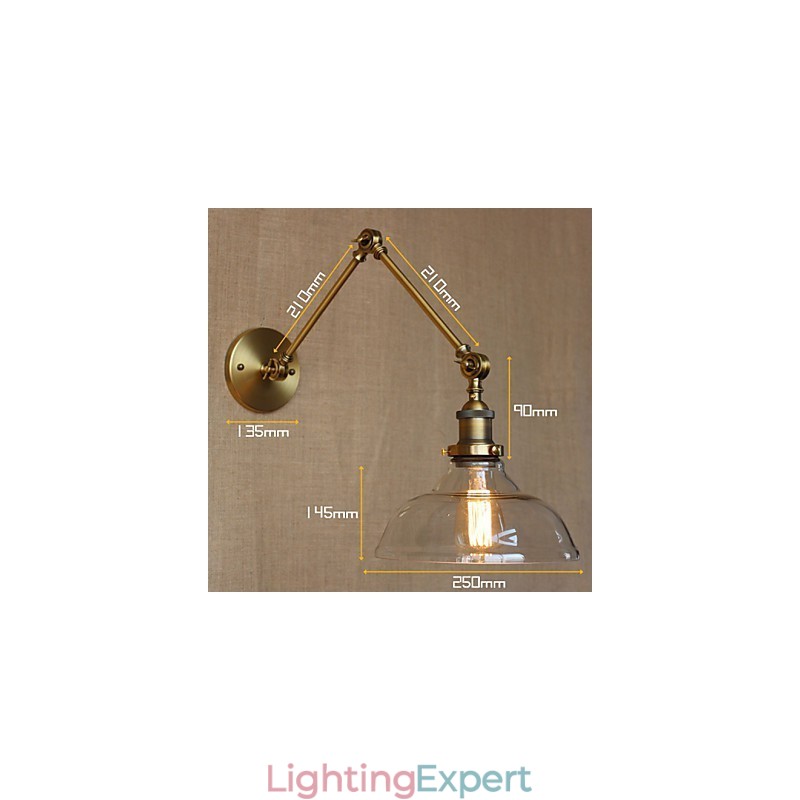 The LOFT Style Designer Lamp Modern Glass Bronze Cafe Decorative Wall Lamp