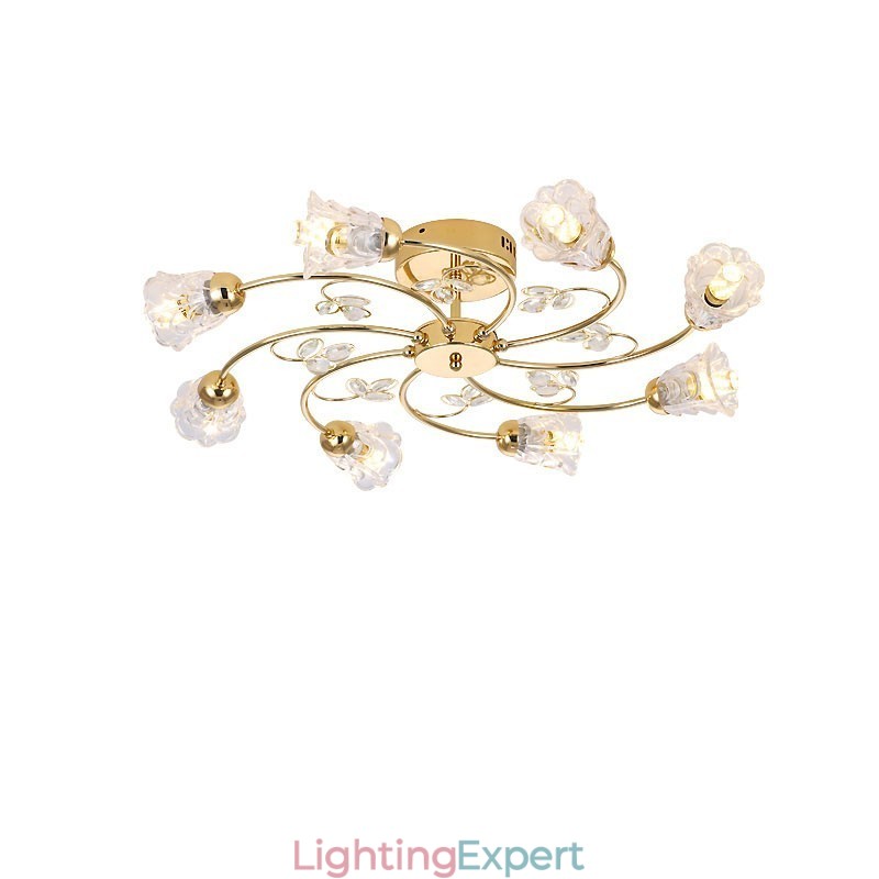 Artistic Aluminum Flush Mount Lights With Crystals