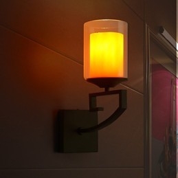 Retro Glass Simple Single Head Wall Lamp Light Wall Sconces Crystal Modern Contemporary Metal