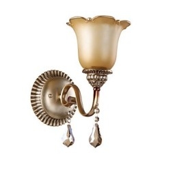 Europe Type Restoring Ancient Ways Wrought Iron Bedroom Crystal Glass Wall Lamp Light