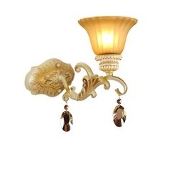 Europe Type Restoring Ancient Ways Wrought Iron Bedroom Crystal Glass Wall Lamp Light