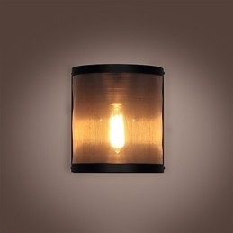Vintage Style Simplicity steel Wire Mesh and Metal Wall Sconce Living Room Hallway Attic Garage Basement Wall Lamp