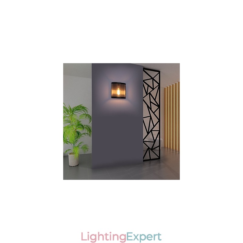 Vintage Style Simplicity steel Wire Mesh and Metal Wall Sconce Living Room Hallway Attic Garage Basement Wall Lamp