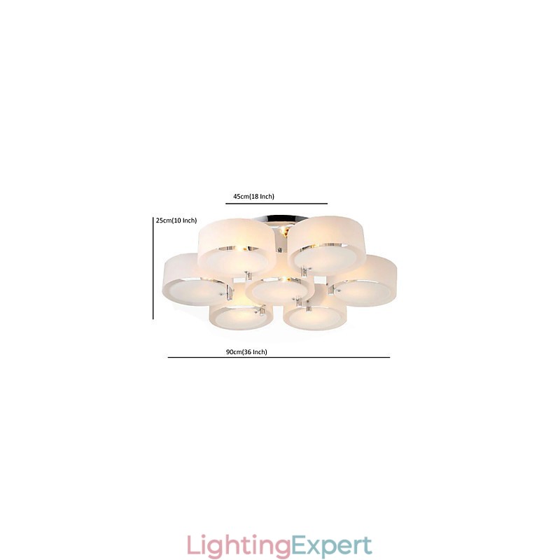 Flush Mount Modern Contemporary 7 Lights Ceiling Light Metal