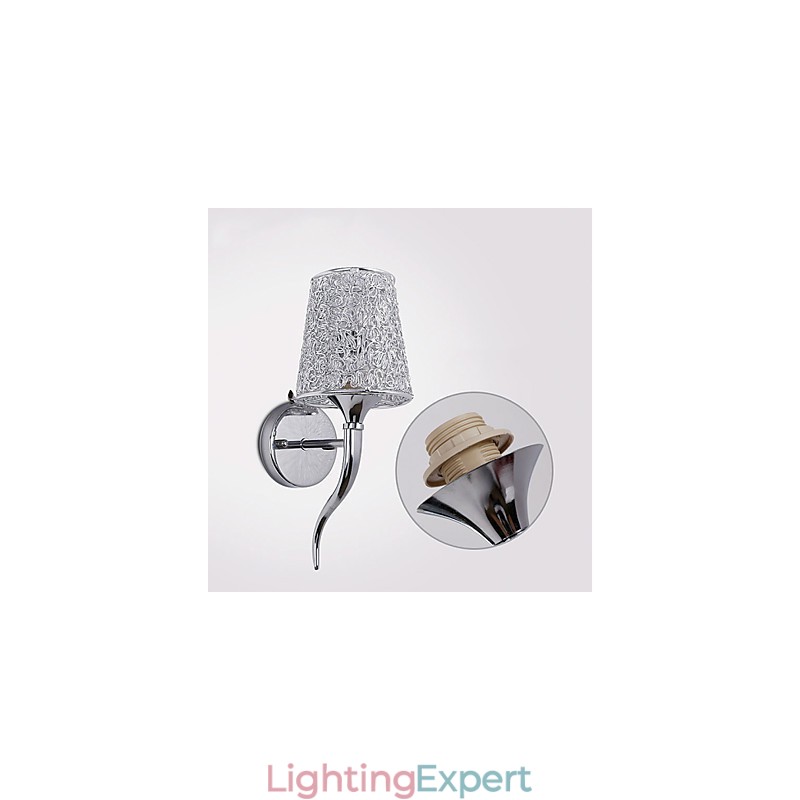 Silver Bedside Lamp Reading Wall Lamps Plumbing Trap Background Mirror Light