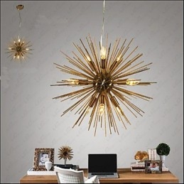 Retro Imitation Copper Creative line 10 Lights Chandelier