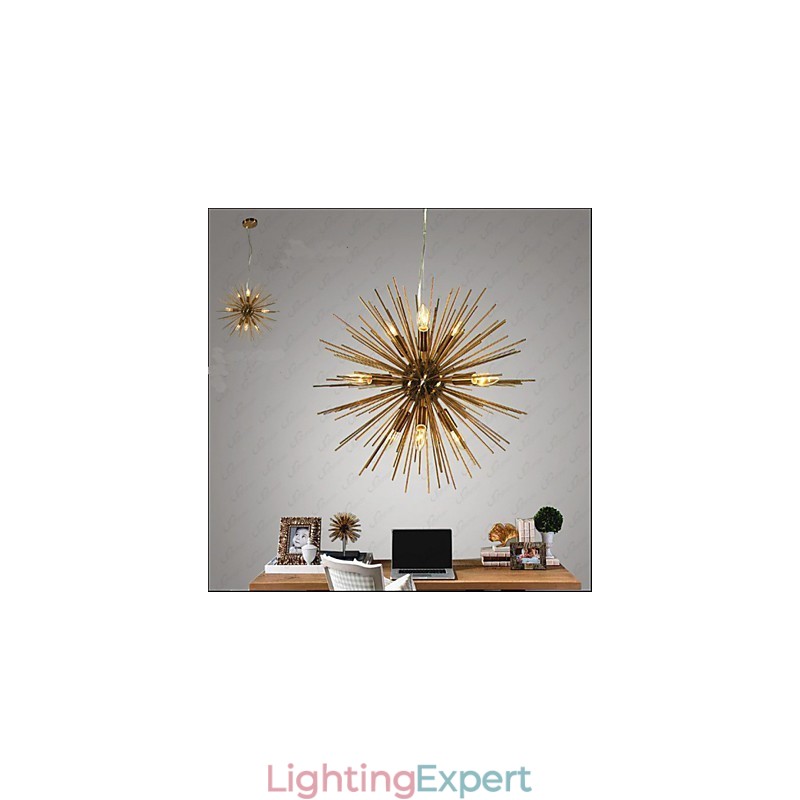 Retro Imitation Copper Creative line 10 Lights Chandelier
