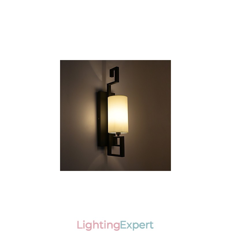 Modern American Style Antique Lamp Living Room Bedroom Hotel Rooms White Cloth Wall Lamp