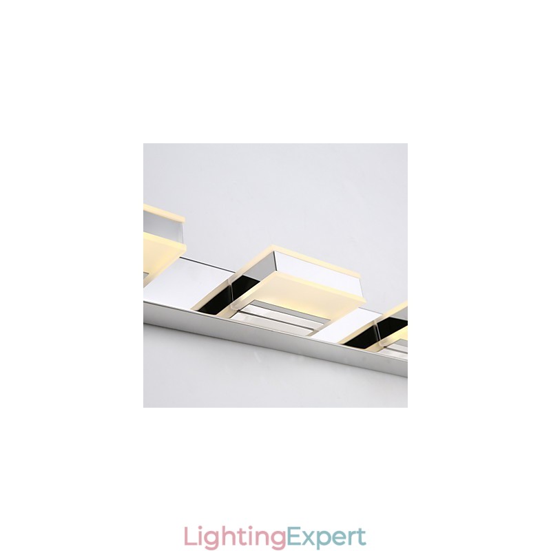 Square Mirror Lamp Stainless Steel And Acrylic