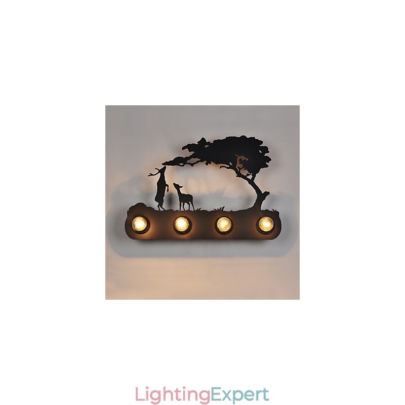 4 Lights American Village Pastoral LOFT Style Bedroom Aisle Iron Retro Wall Lamps