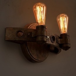 30*20CM 10 15㎡Loft American Creative Restoring Ancient Ways Wrought Iron Full Moon Machetes Wall Lamp Lights