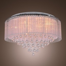 Modern Contemporary Crystal Electroplated Flush Mount