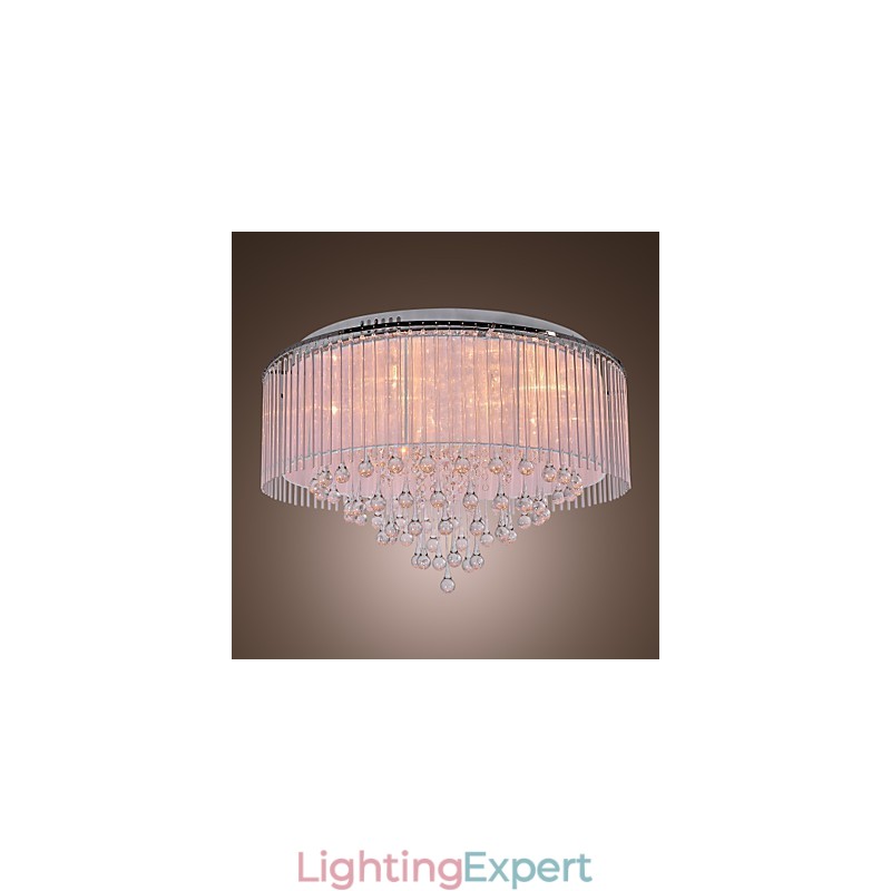 Modern Contemporary Crystal Electroplated Flush Mount