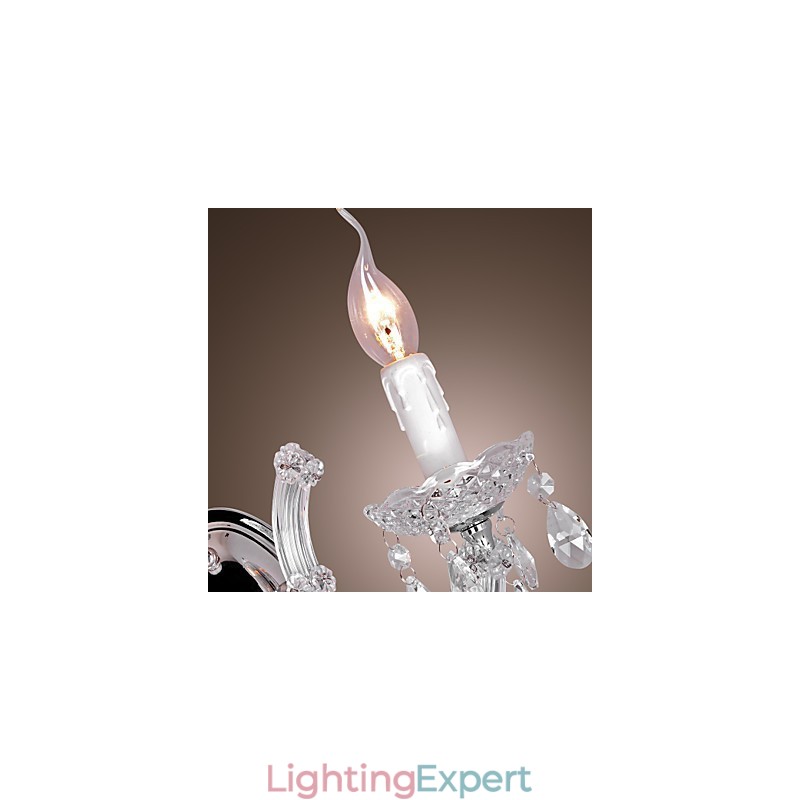 Elegant Crystal Wall Light with 2 Lights