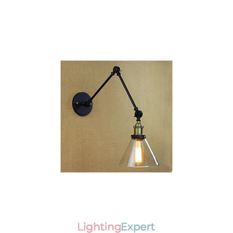 Dumb Black Restoring Ancient Ways Rural Restaurant Coffee Shop Decoration Glass Wall Lamp