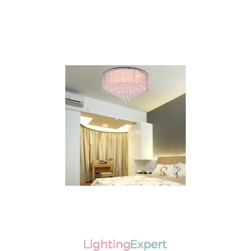Modern Contemporary Crystal Electroplated Flush Mount