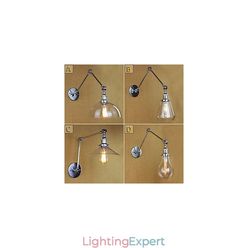 Chrome Glass Telescopic Retro Wall Lamp
