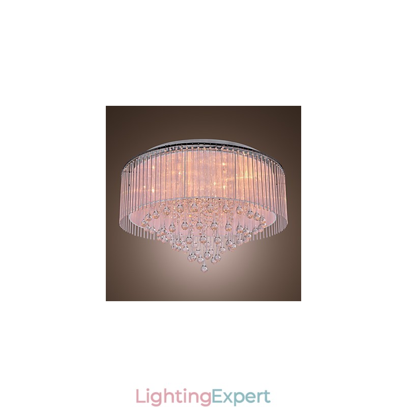 Modern Contemporary Crystal Electroplated Flush Mount