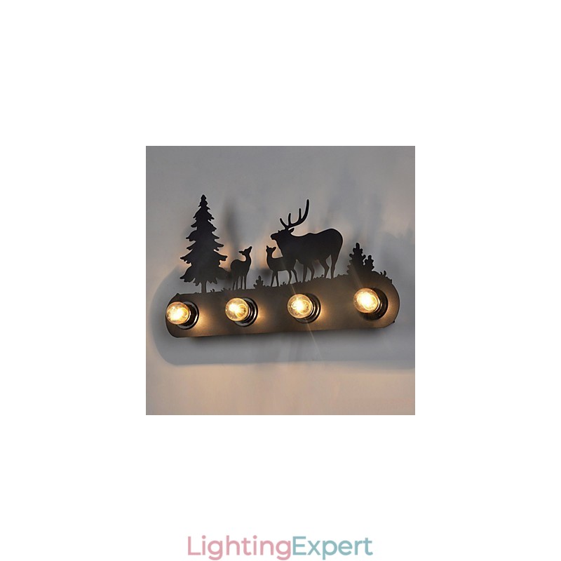 4 Lights American Village Pastoral LOFT Style Bedroom Aisle Iron Retro Wall Lamps
