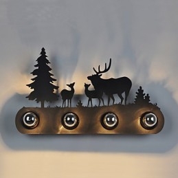 4 Lights American Village Pastoral LOFT Style Bedroom Aisle Iron Retro Wall Lamps