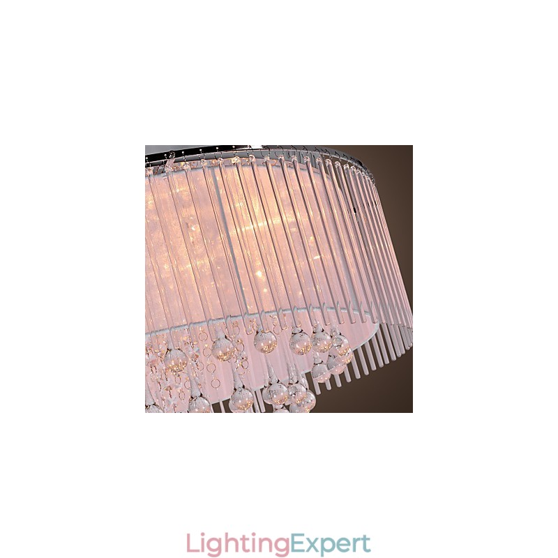 Modern Contemporary Crystal Electroplated Flush Mount