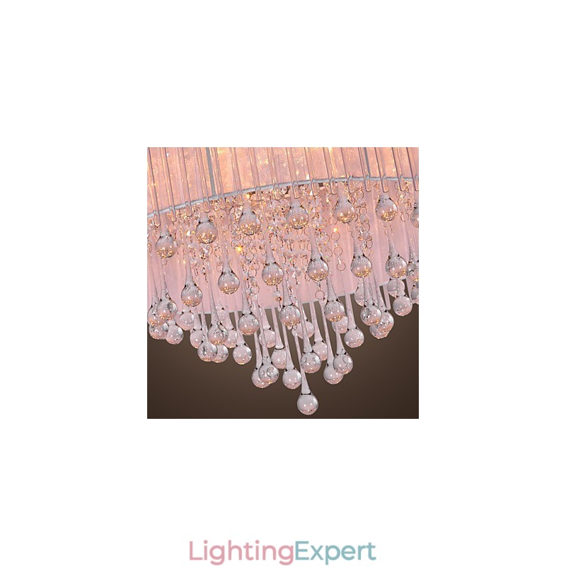 Modern Contemporary Crystal Electroplated Flush Mount