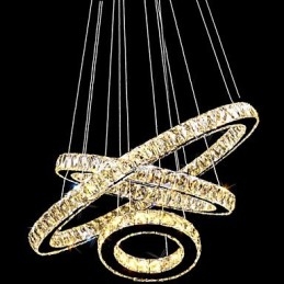 Crystal Pendant Light Modern Lighting Three Rings D406080 K9 Large Crystal Ceiling Light Fixtures