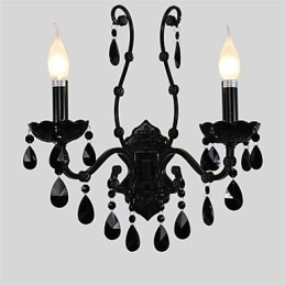 Crystal Mini Style Wall Sconces Candle Wall Lights Modern Contemporary Metal